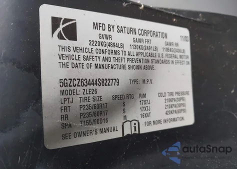 2004 Saturn Vue V6 from USA, damaged, VIN 5GZCZ63444S822779